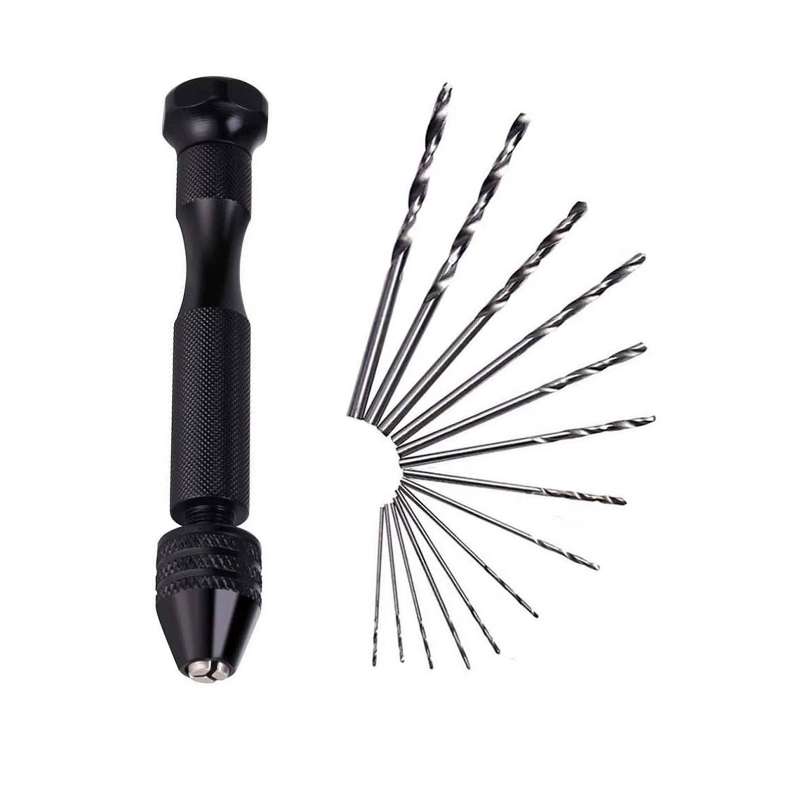 Mini Handbohrer Set mit 10 Spiralbohrer 0,8–3,0 mm für Holz & Modellbau