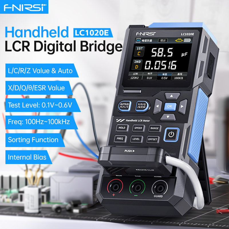 FNIRSI LC1020E Bauteiltester – LCR-Messgerät für Widerstand, Induktivität und Kapazität