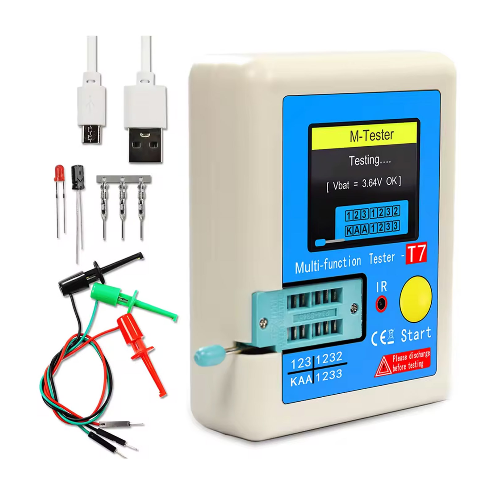 FNIRSI LCR-T7 Komponententester – Transistor, Kondensator, Widerstand und mehr