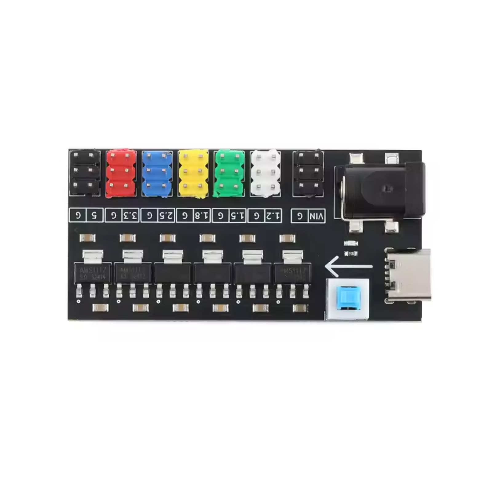 AMS1117 Multi-Spannungsregler Modul 1,2V–5V 800mA Typ-C DC 7-Kanal Ausgang