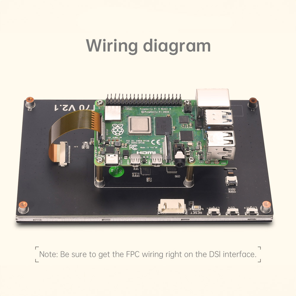 BTT Pi TFT70 LCD Touchscreen für Octopus Pro & Raspberry Pi
