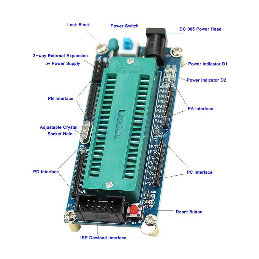 ISP AVR ATmega16/ATmega32 Minimum Mikrocontroller System Board ohne Chip