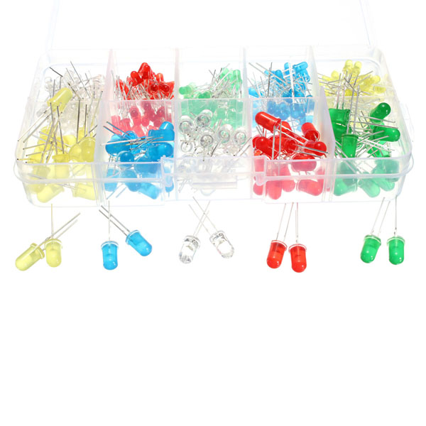 300 bunte 5mm 3mm LEDs im Kunststoffkasten sortiert