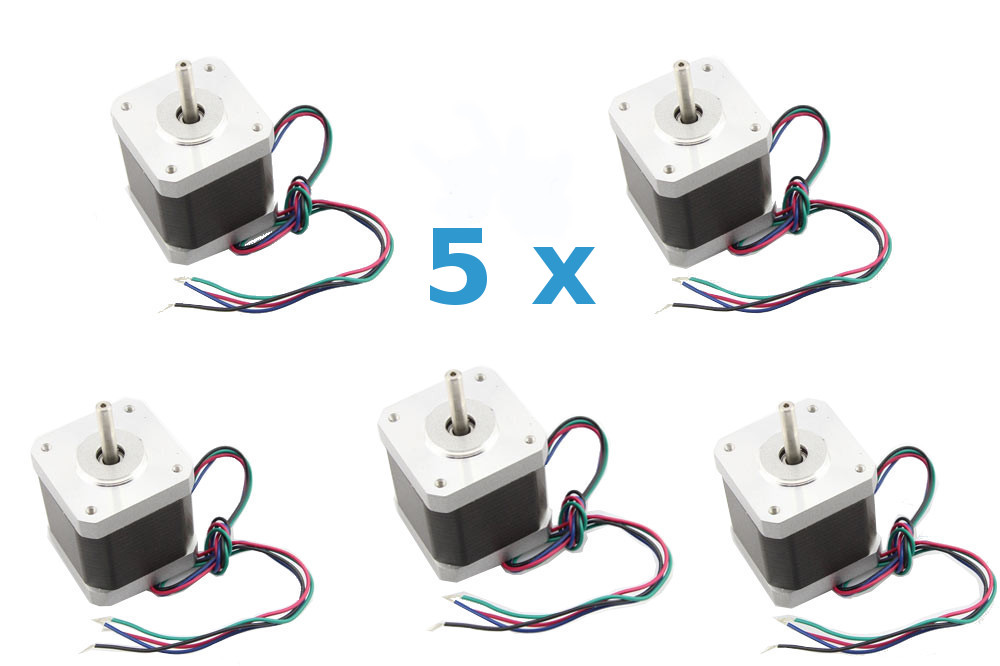 5 x Nema 17 Schrittmotor original Wantai 42BYGHW811