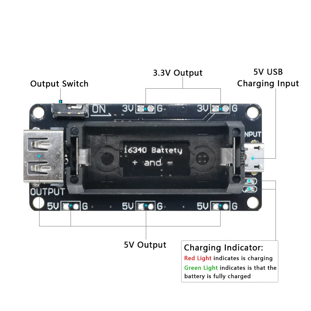 16340 Battery Shield Power Bank
