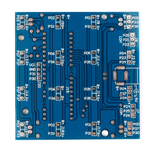 Bausatz 4x4x4 LED Würfel blau