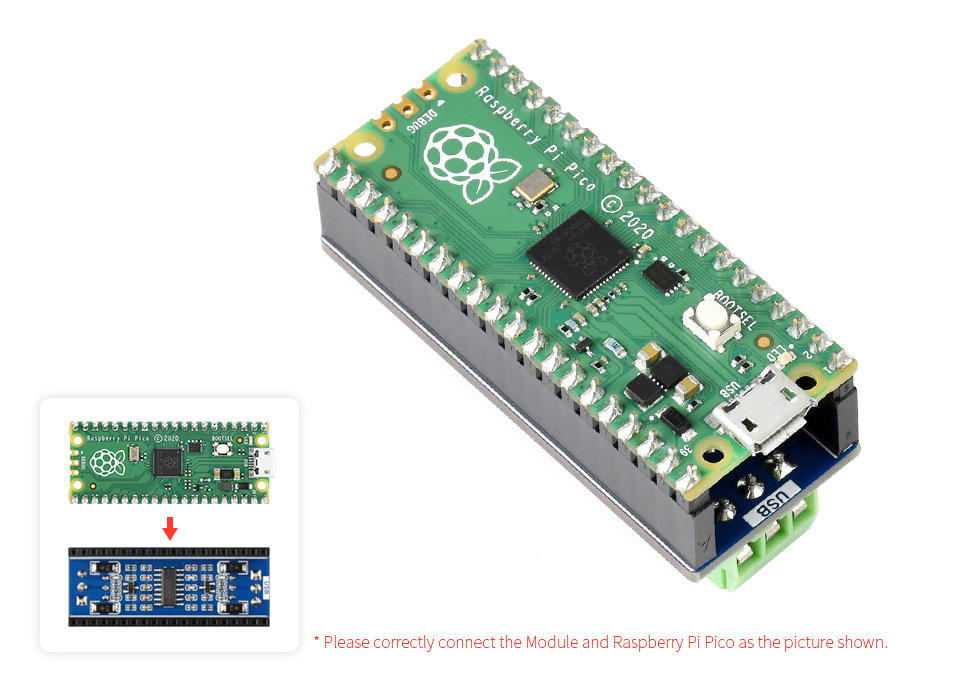 Waveshare 2-Kanal UART RS232 Modul für Raspberry Pi Pico