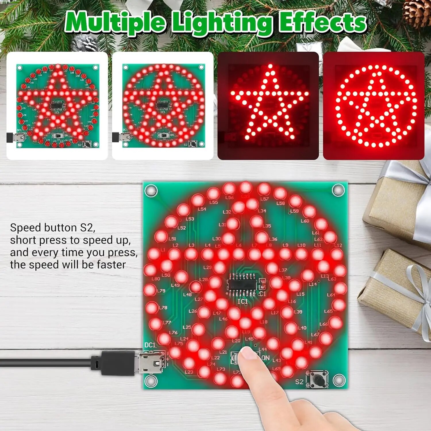 Bausatz LED-Lauflicht Stern Pentagram