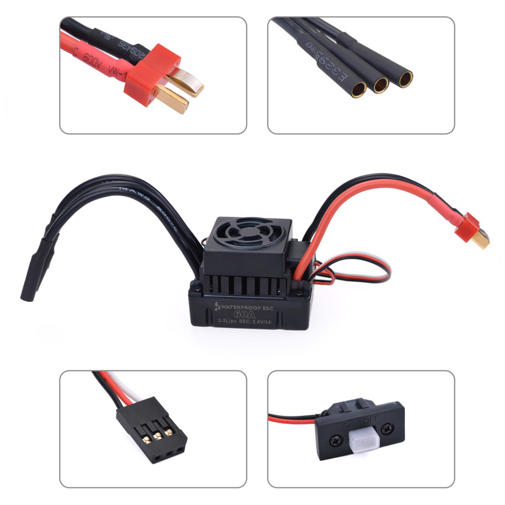 F540 V2 Brushless Motor 4370KV mit 60A ESC Combo für 1/10 1/12 1/14 RC Auto