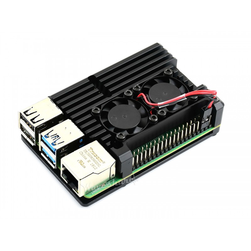 Raspberry Pi 4 Alu Gehäuse mit Dual Lüfter