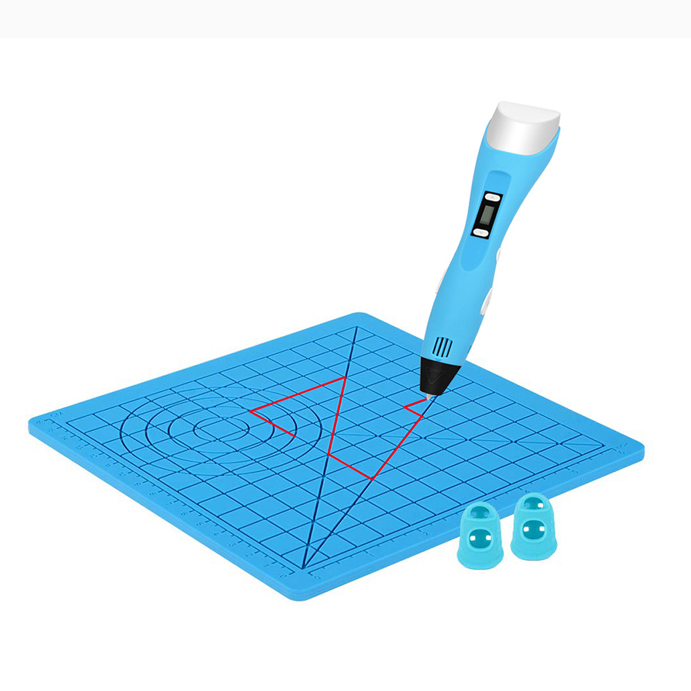 3D-Druckstift Matte Unterlage Design Pad mit geometrischen Formen 177x177mm blau