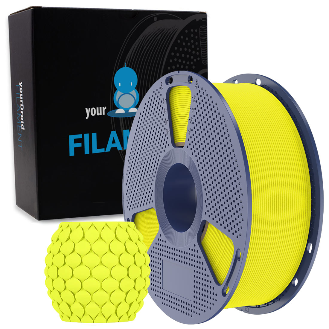 yourDroid PLA Filament Gelb Matt 1.75mm 1kg