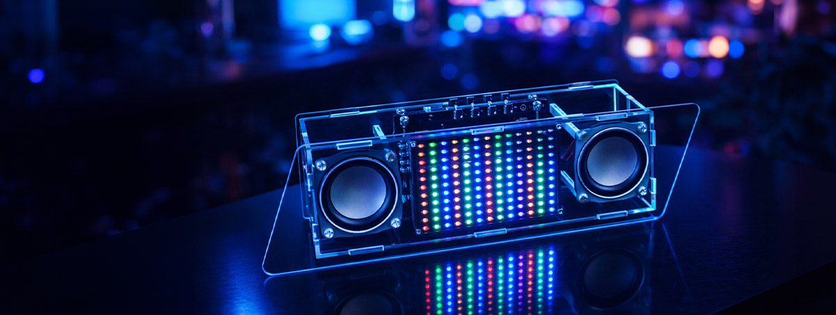 Banner Bluetooth Stereo-Lautsprecher mit Musik Spektrum
