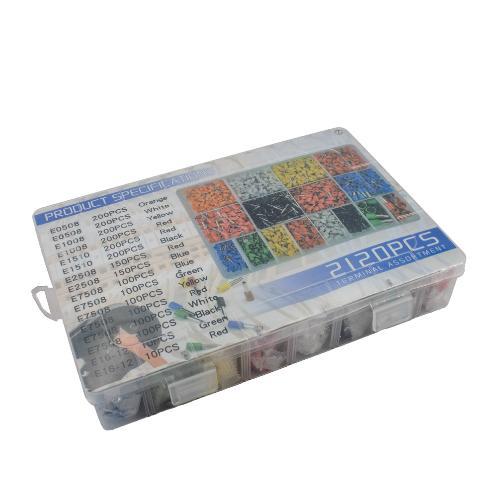 Aderendhülsen Sortiment 2120 Teile 16 Größen 0.5mm²-16mm²