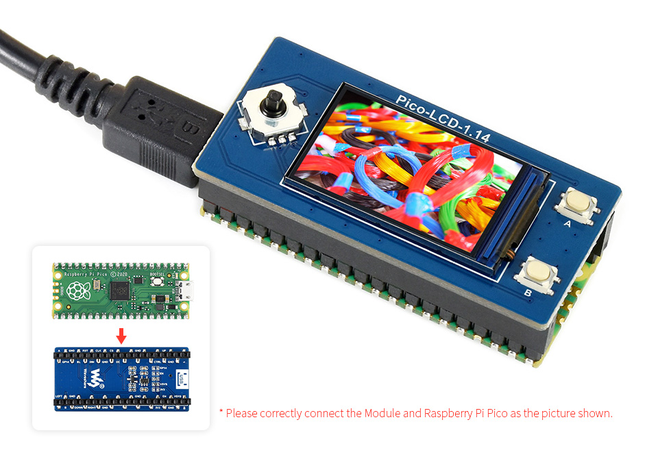 Waveshare 1.14" LCD Display Modul für Raspberry Pi Pico