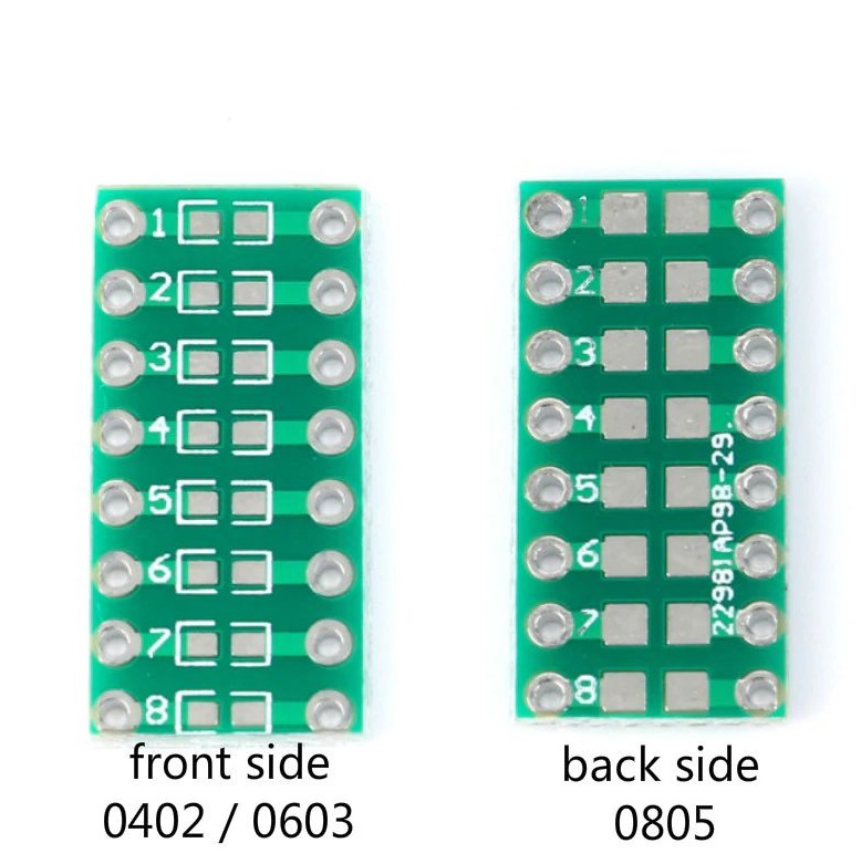 20 Stück Adapterplatinen SMD 0805 0603 0402 auf DIP 2.54mm