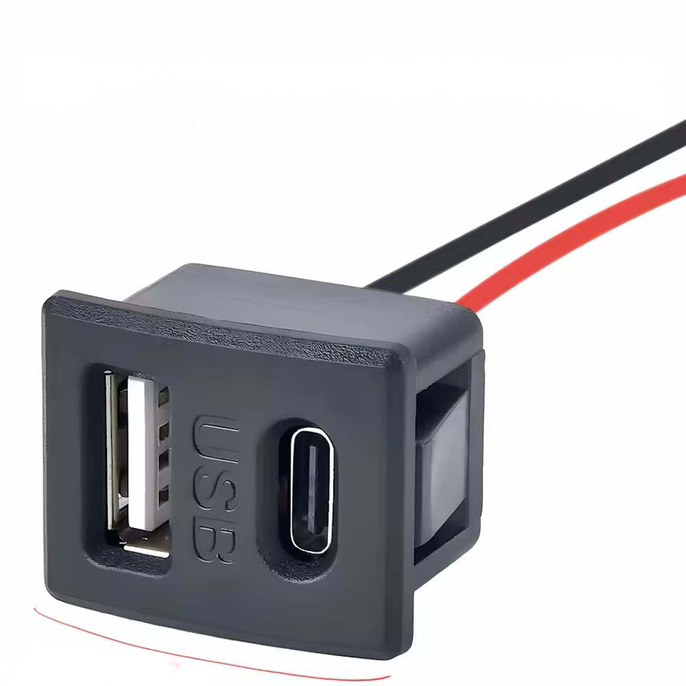 Einbaubuchse USB-A +USB-C 2A für Stromversorgung
