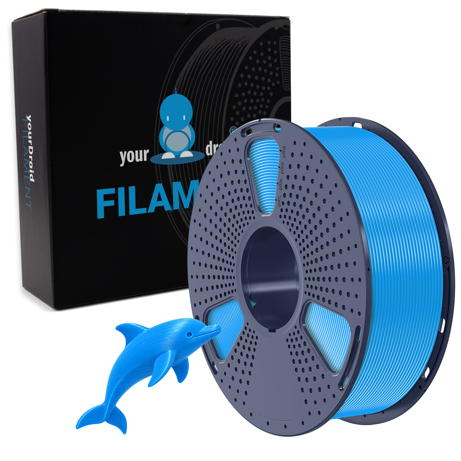 yourDroid TPU 90A Filament Azurblau 1.75mm 1kg