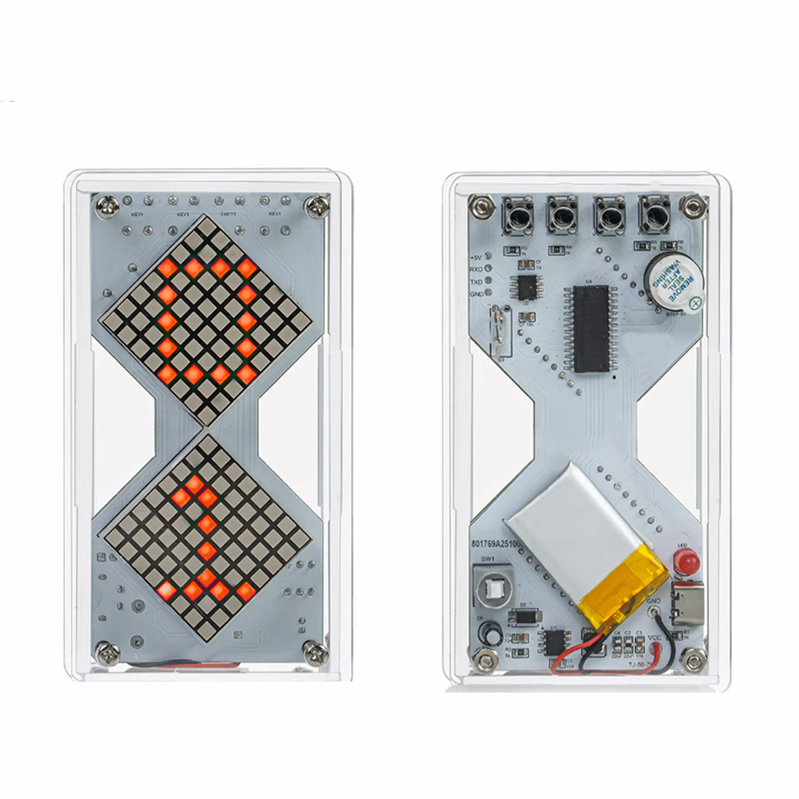 Bausatz LED Sanduhr mit Bewegungssensor (rot)