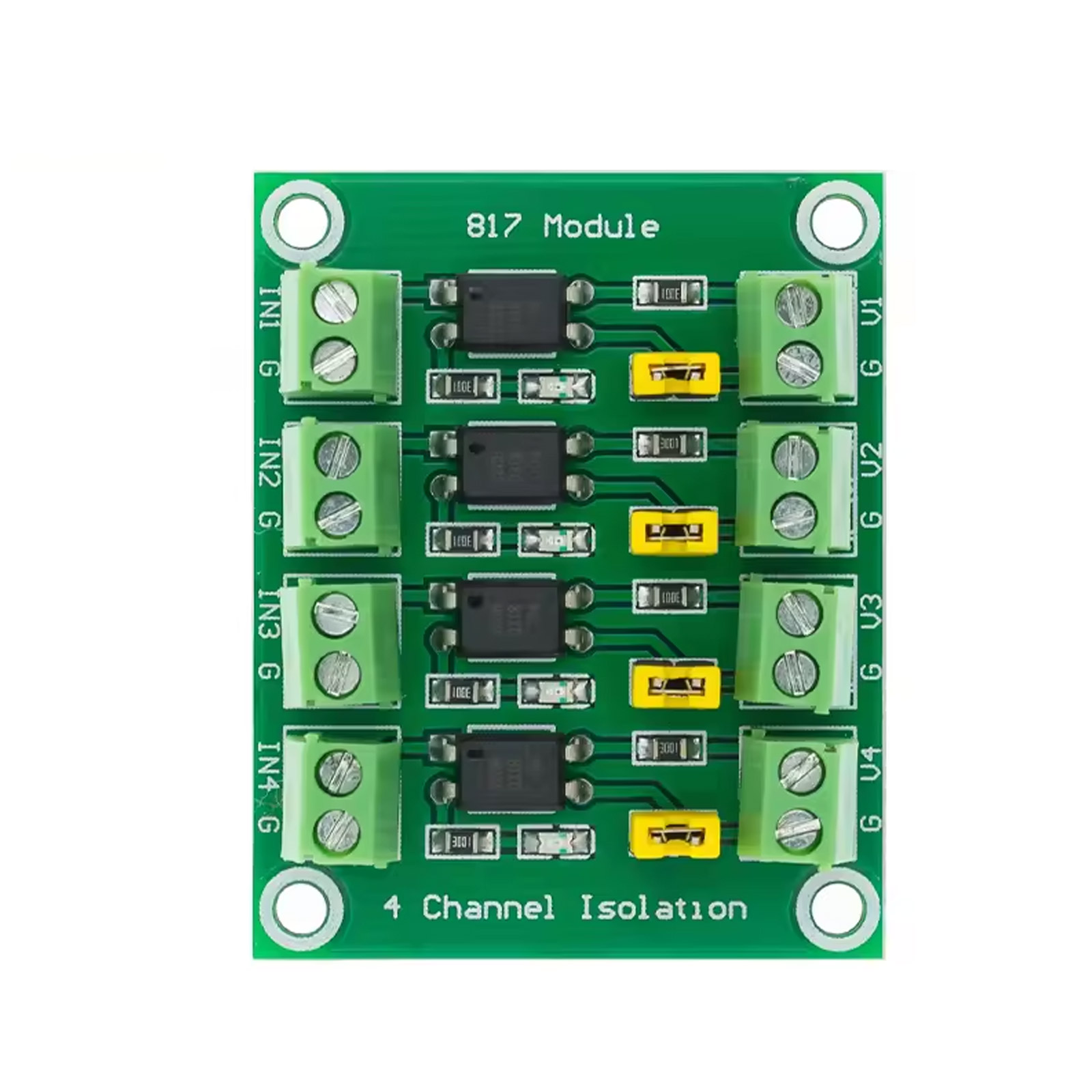 PC817 Optokoppler Isolationsmodul 4-Kanal 3,6–30 V Treiber Spannungswandler
