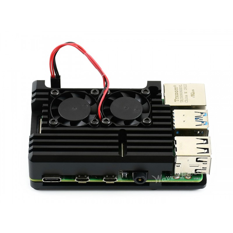 Raspberry Pi 4 Alu Gehäuse mit Dual Lüfter
