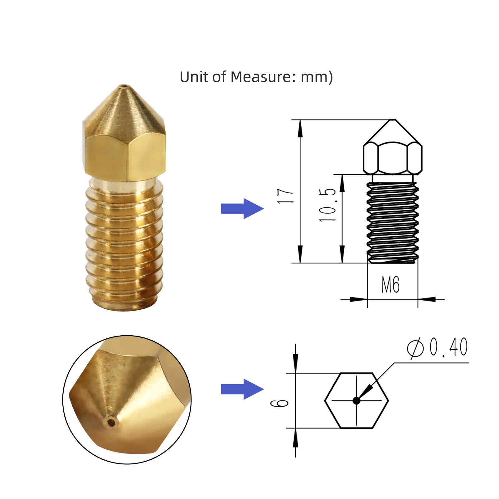 Messing Düse 0.4mm für AnkerMake M5