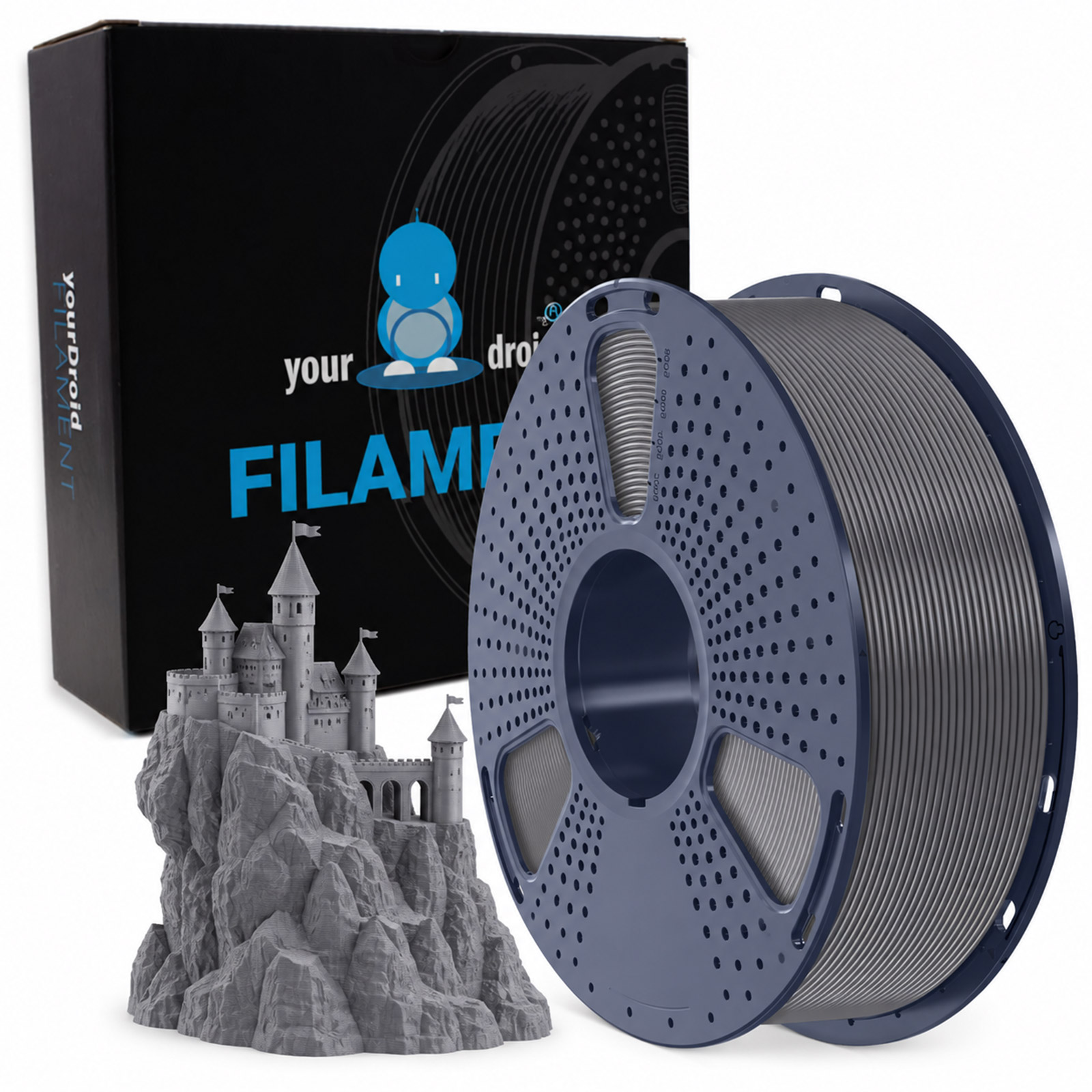 yourDroid PLA Filament Grau 1.75mm 1kg