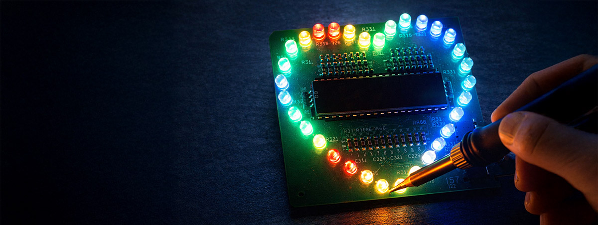 Banner LED farbenfrohes herz