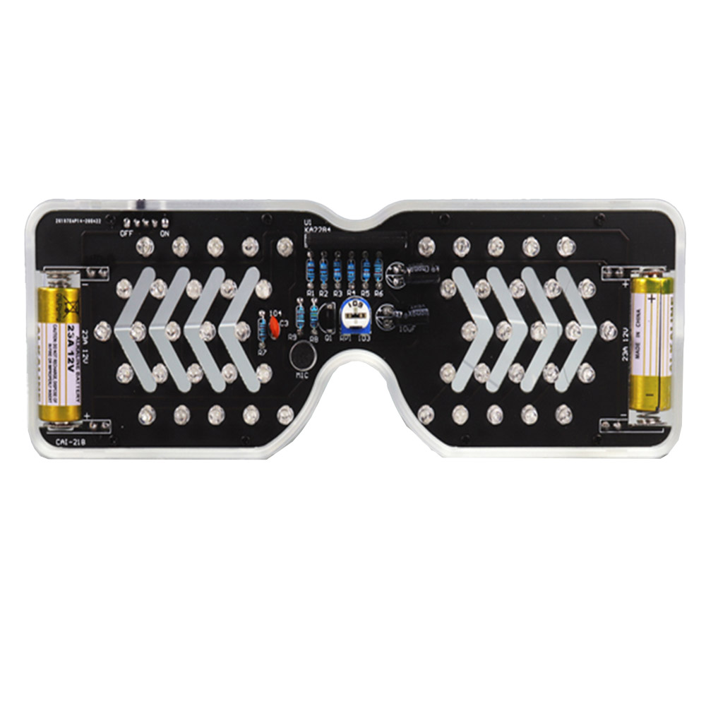 Bausatz: Blinkende DIY LED Brille (grün)