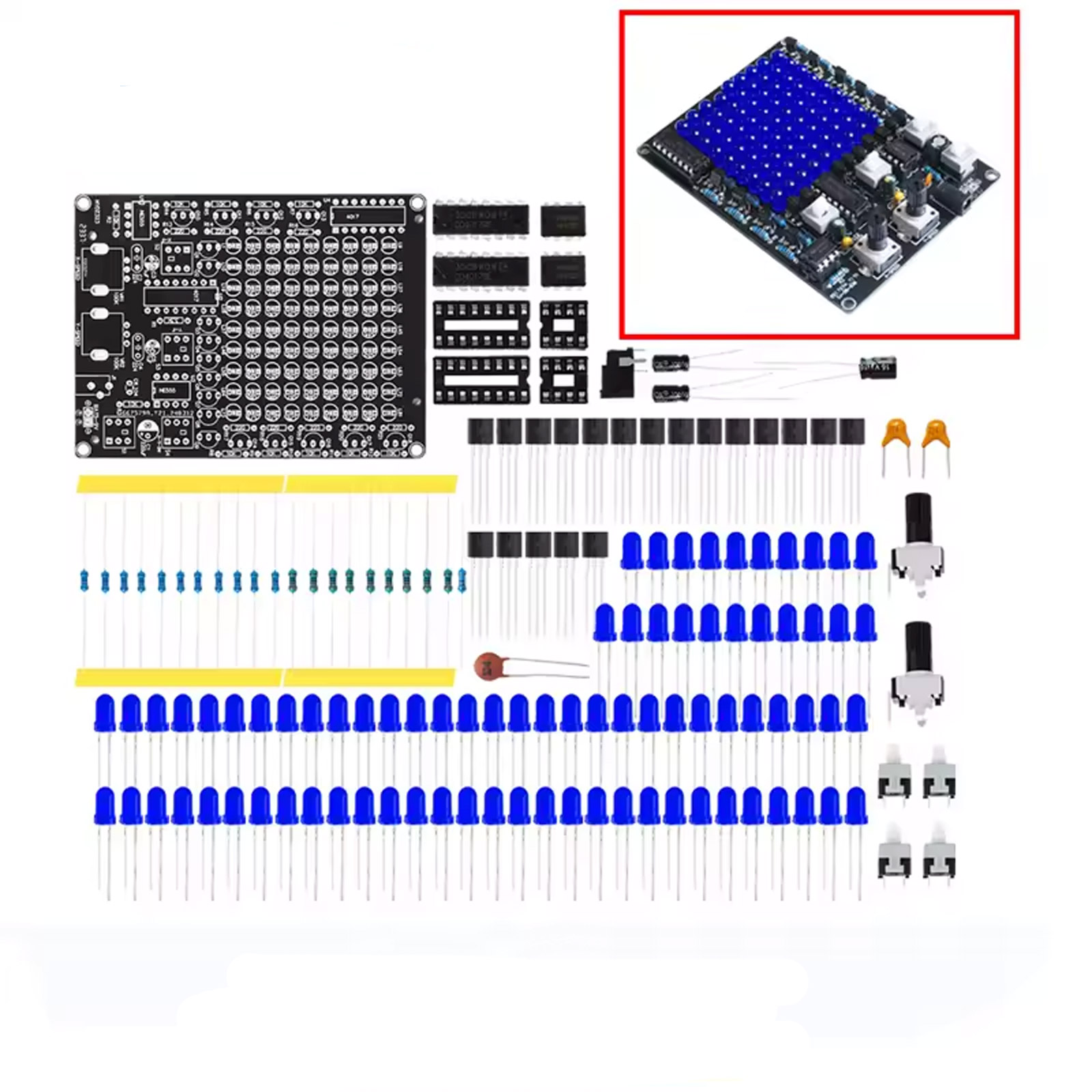 Bausatz: LED Spiel – DIY Lötkit mit 81 blauen LEDs & Lauflichteffekt
