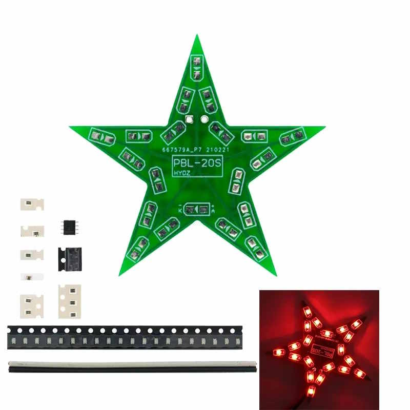 Bausatz Blinkender LED Stern (rot)