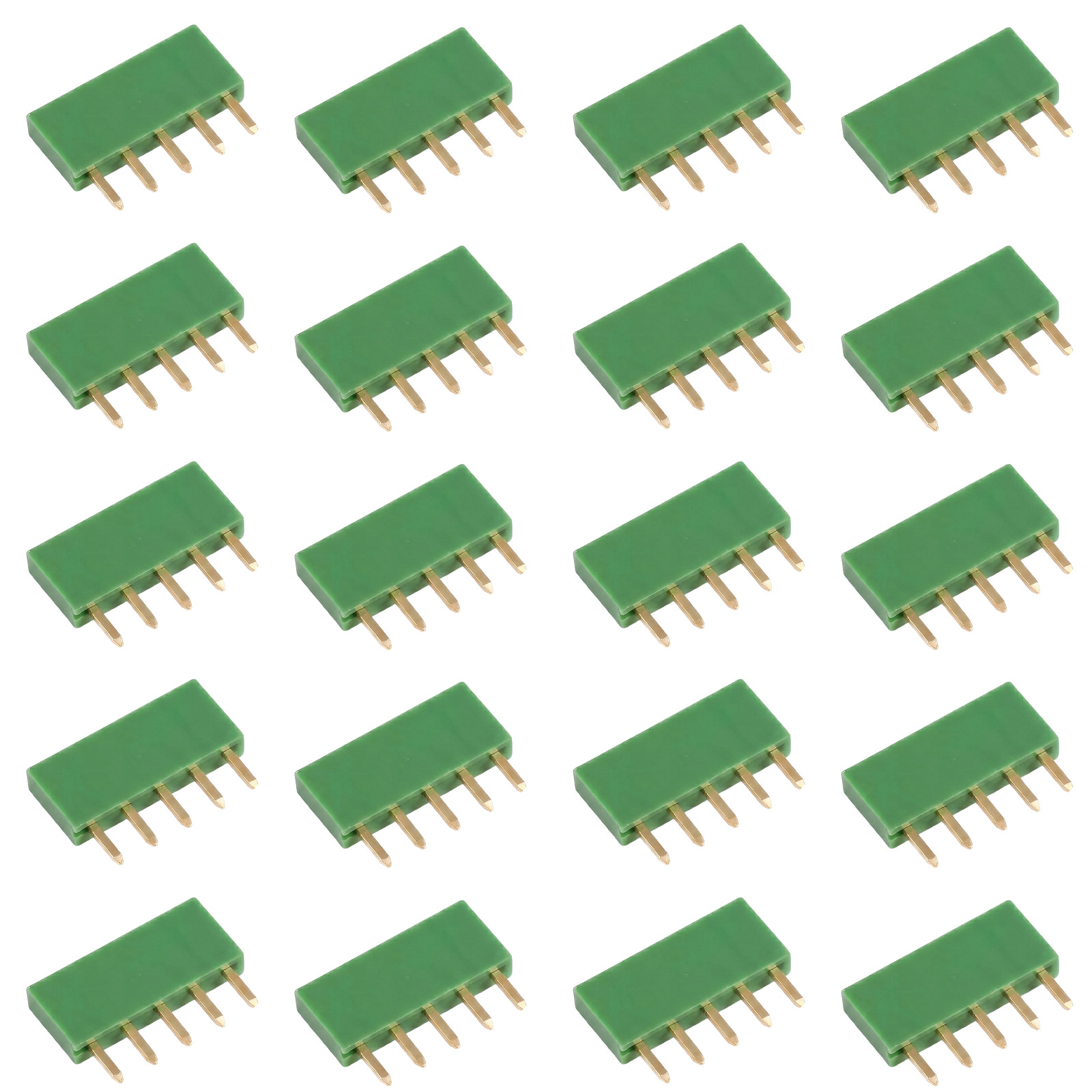 20x Buchsenleiste 5-polig 2,54mm grün