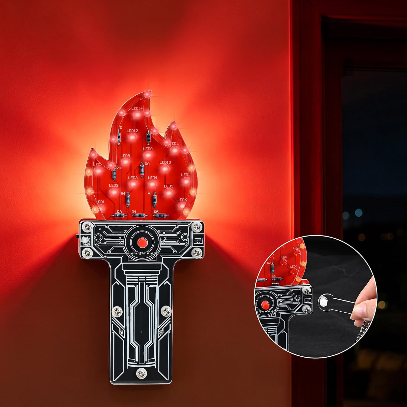 Bausatz LED Fackel mit 4 Leuchtmodi STEM Elektronik Lernkit DIY