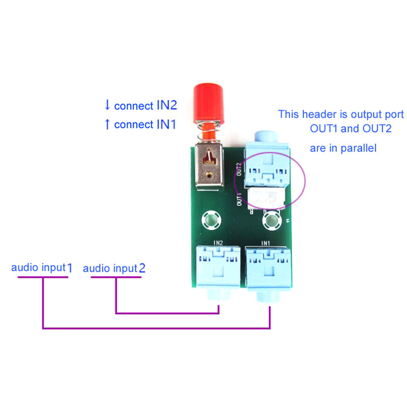 Stereo Audio Board 3.5mm 2-IN 1-OUT XH-M371