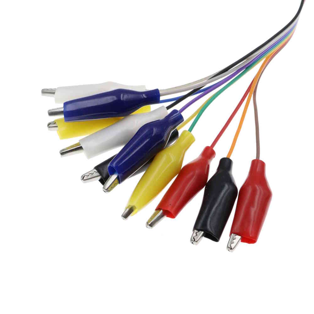 Messkabel 10 Pin Krokodilklemme auf Dupont-Buchse 20cm