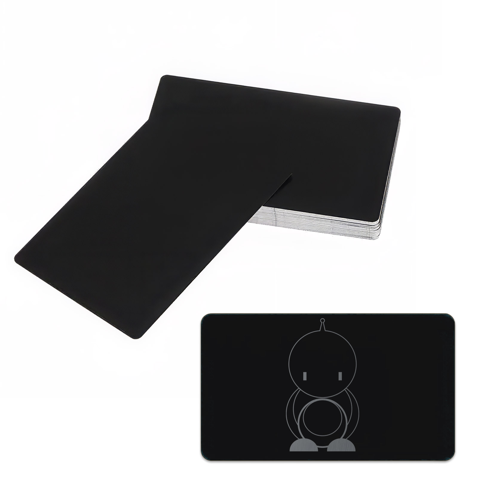 50 Stück Metall Visitenkarte Schwarz Rohling Blank für Lasergravur Businesskarte
