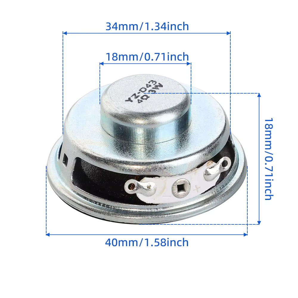 AIYIMA 2x 40mm 1,5 Zoll HiFi Lautsprecher 4 Ohm 3W Full Range