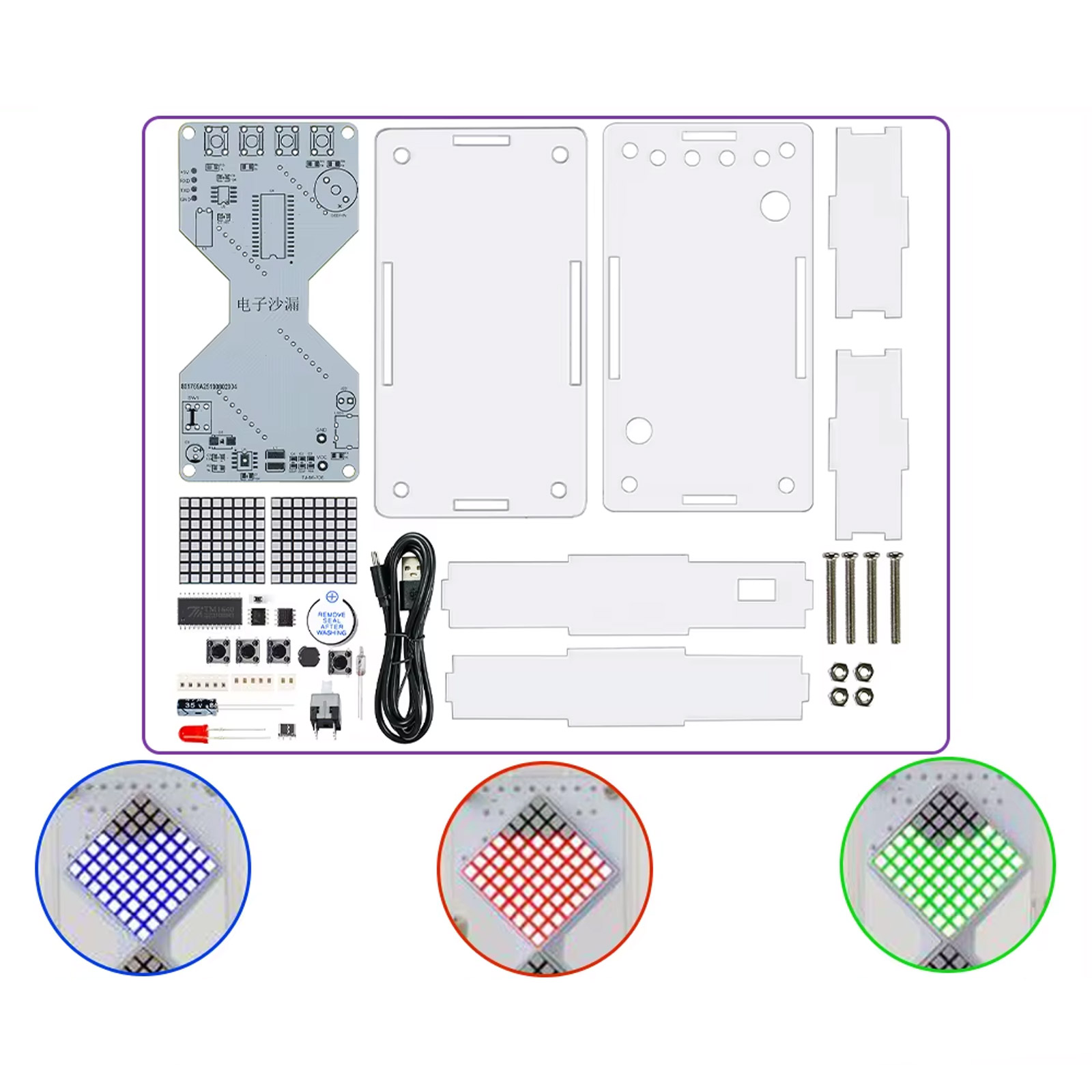 Bausatz LED Sanduhr mit Bewegungssensor (rot)