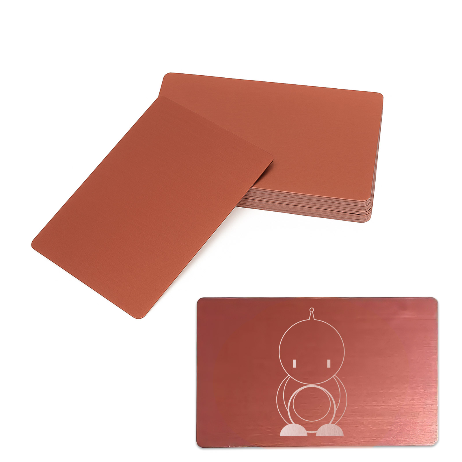 50 Stück Metall Visitenkarte Rosé Gold Rohling Blank für Lasergravur Businesskarte