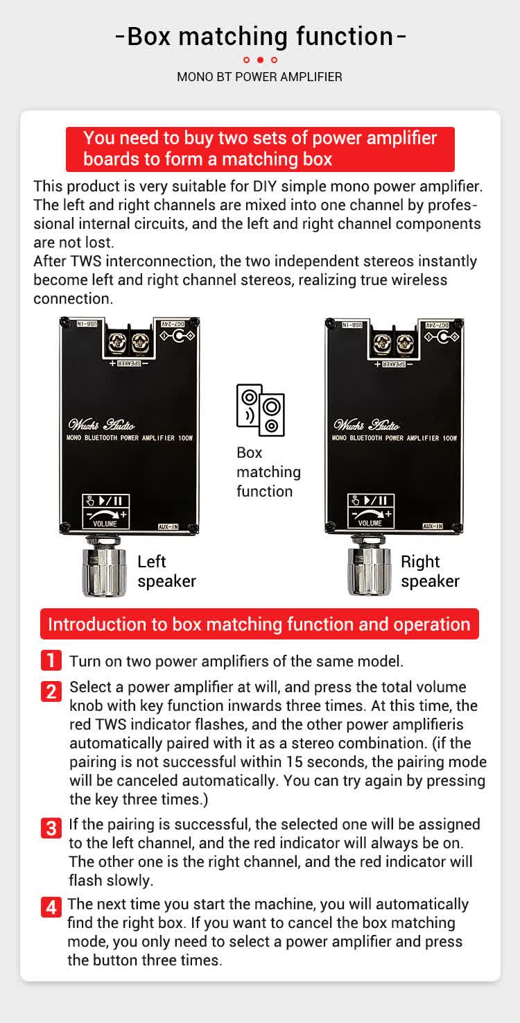 100W Bluetooth Mono Audioverstärker Modul ZK-1001B