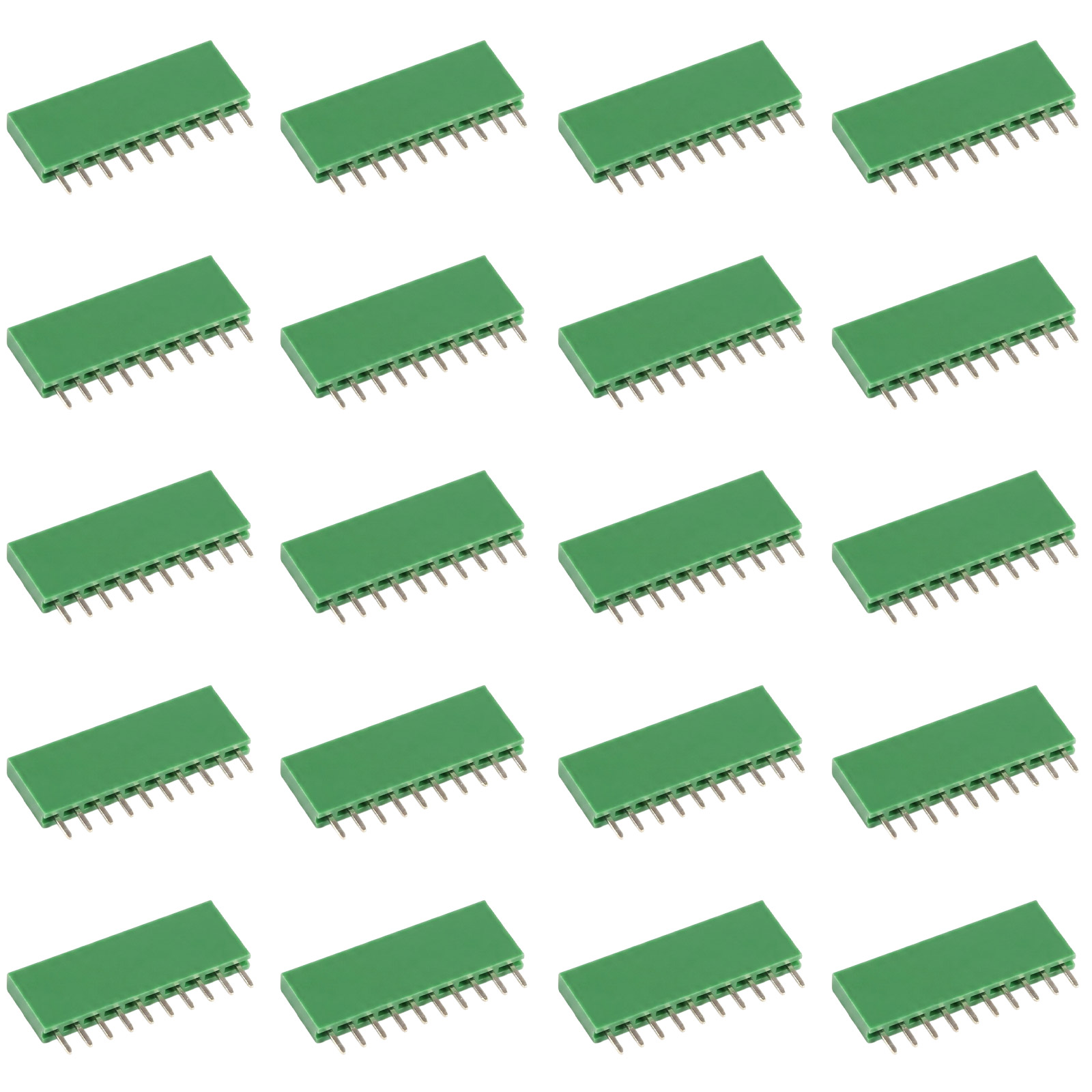 20x Buchsenleiste 10-polig 2,54mm grün