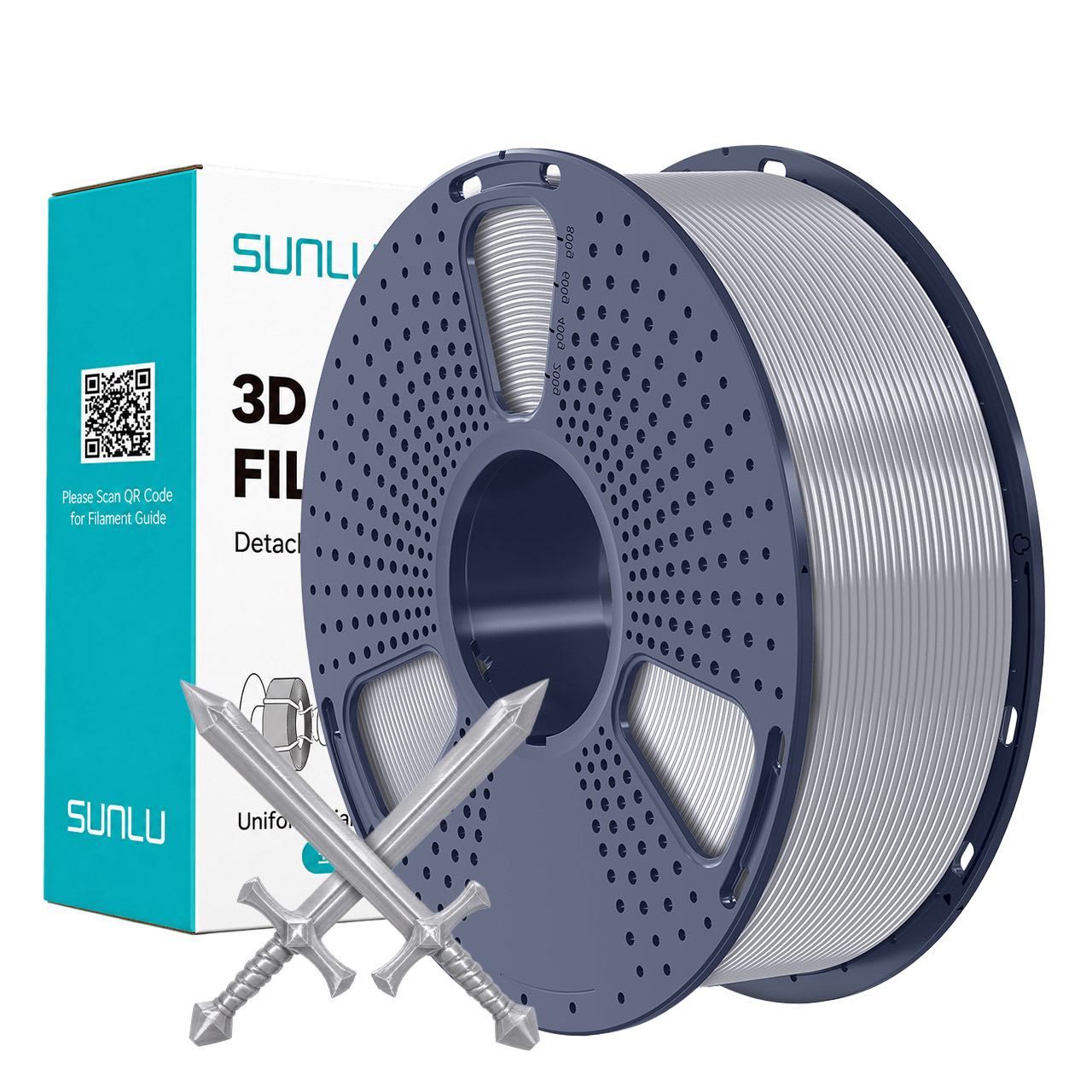 Sunlu ABS Filament Silver 1.75mm 1kg