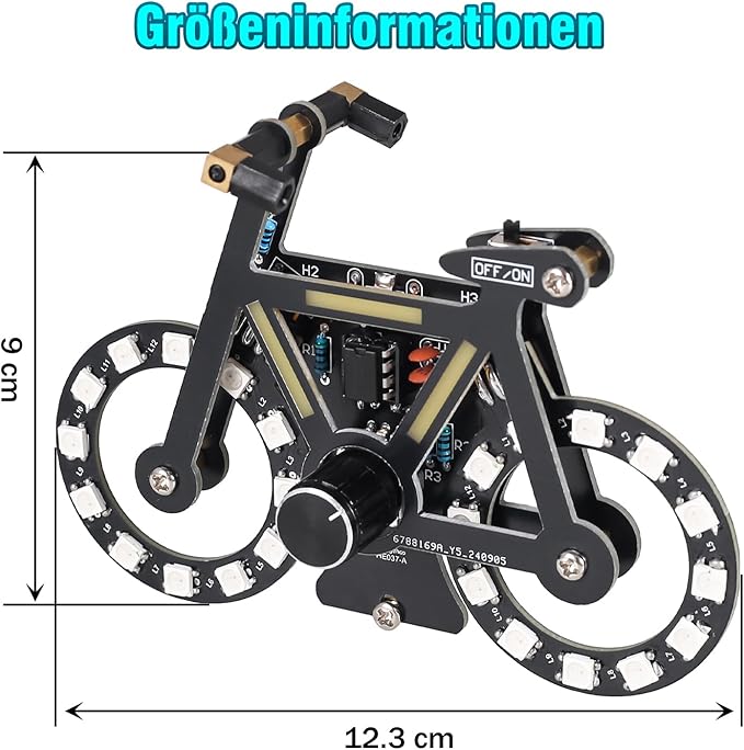 Bausatz LED Fahrrad Lötset mit 5 Lichtmodi & Drehregler