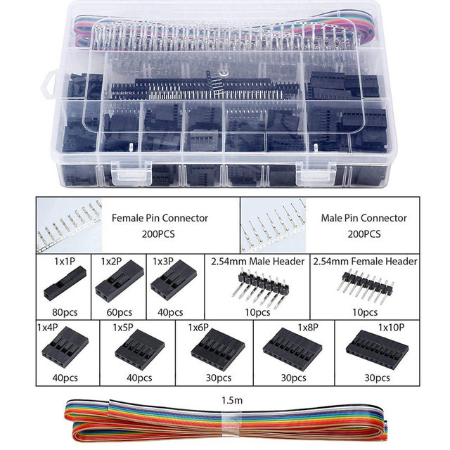 Dupont Buchsen Stecker + Crimp Kontakte 520 Teile Sortiment mit Crimpzange