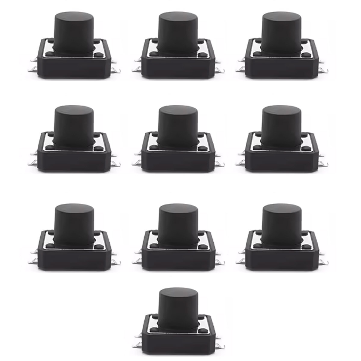10x Taster 12x12x8,5mm SMD – Druckknopf für Leiterplattenmontage