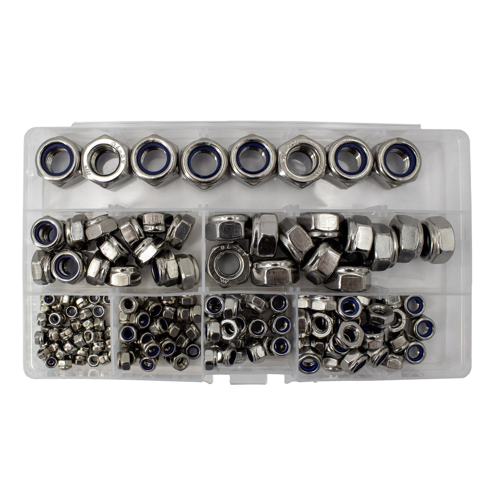 Sortiment 304 Edelstahl Nylon Sicherungsmutter-Set 180 Teile