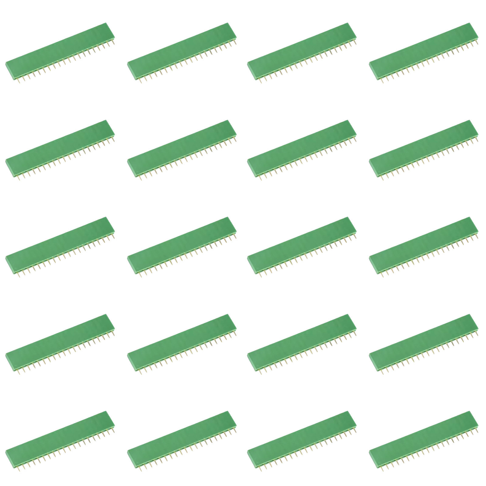 20x Buchsenleiste 20-polig 2,54mm Rastermaß Grün