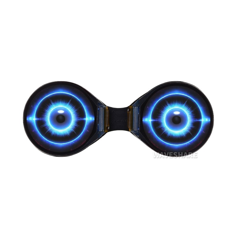 Waveshare 0.71" Dual Eye Display – 2× runde IPS-Displays mit 160×160 px, GC9D01, SPI