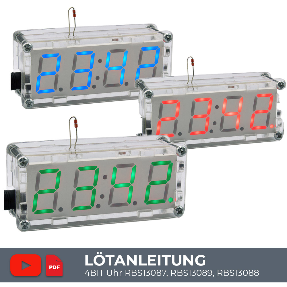 Lötanleitung Elektronische Uhr mit 4 Bit Display
