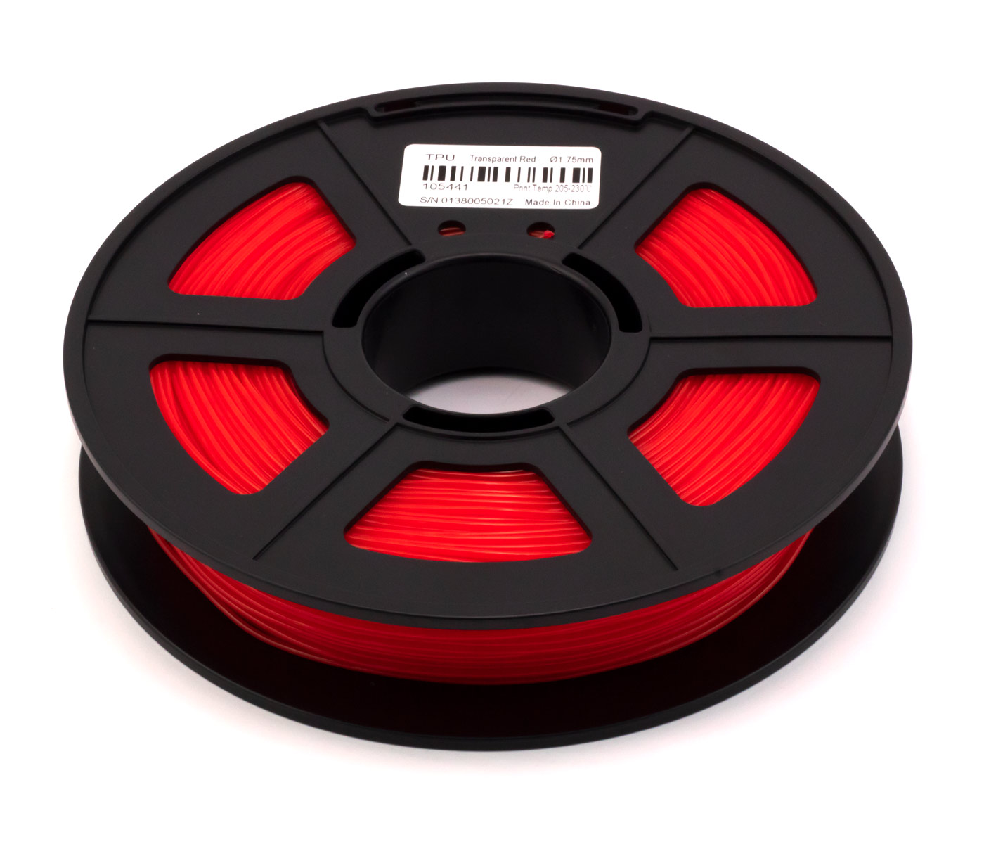 yourDroid TPU Filament Transparent Rot 1.75mm 500g